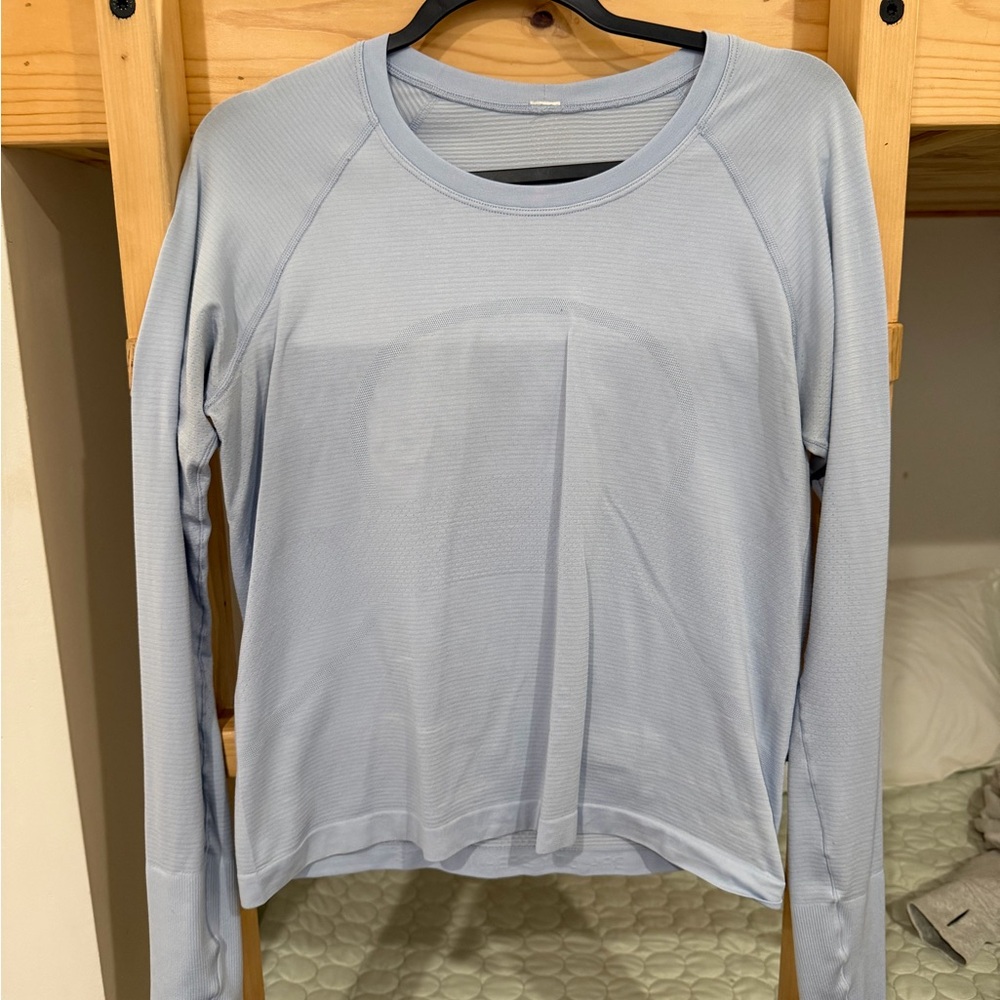 lululemon athletica Soft Blue Long Sleeve Tee